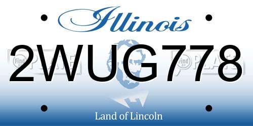 2WUG778 Illinois License Plate