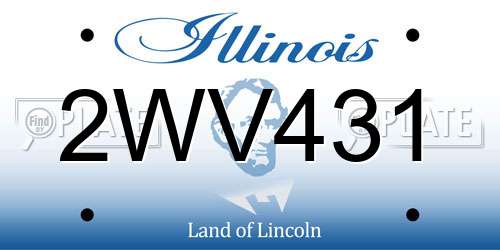 2WV431 Illinois License Plate