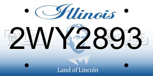 2WY2893 Illinois License Plate