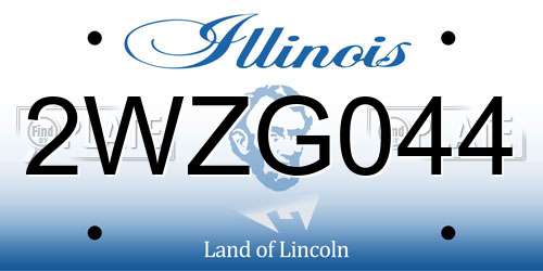 2WZG044 Illinois License Plate