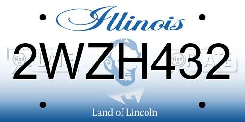 2WZH432 Illinois License Plate