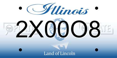 2X00O8 Illinois License Plate