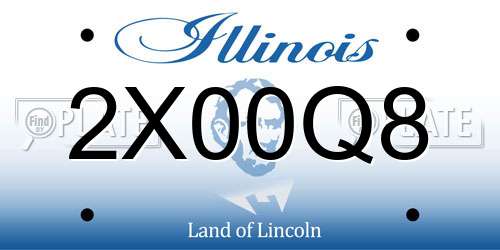 2X00Q8 Illinois License Plate