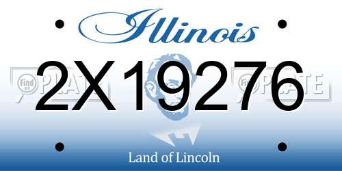 2X19276 Illinois License Plate