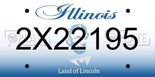 2X22195 Illinois License Plate