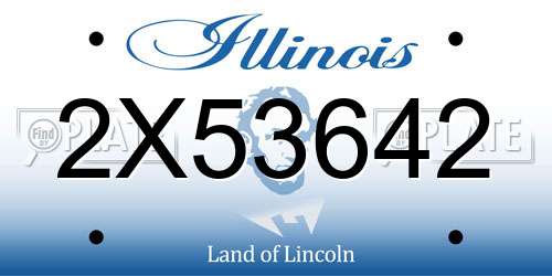 2X53642 Illinois License Plate