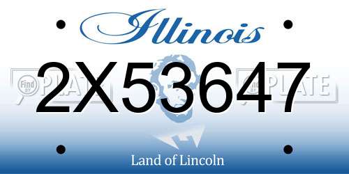 2X53647 Illinois License Plate