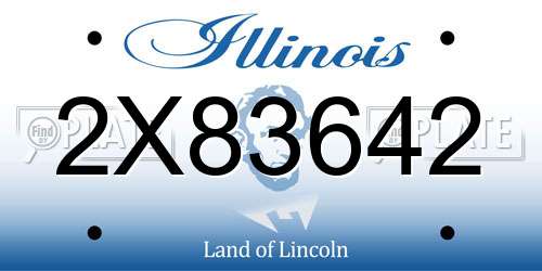 2X83642 Illinois License Plate