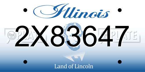 2X83647 Illinois License Plate