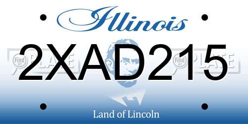 2XAD215 Illinois License Plate
