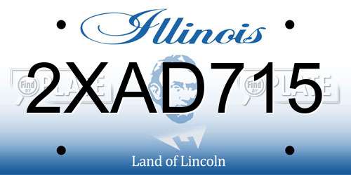 2XAD715 Illinois License Plate