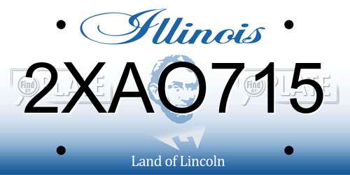 2XAO715 Illinois License Plate