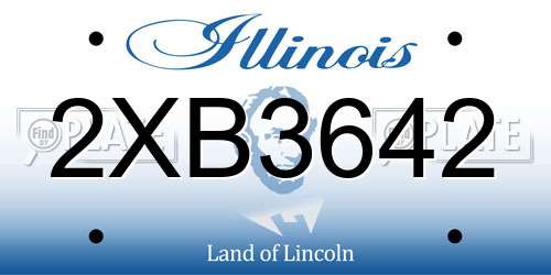 2XB3642 Illinois License Plate