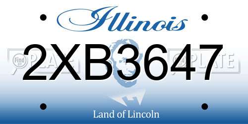 2XB3647 Illinois License Plate