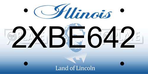 2XBE642 Illinois License Plate