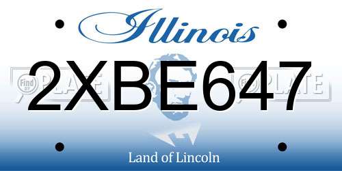 2XBE647 Illinois License Plate