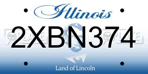 2XBN374 Illinois License Plate