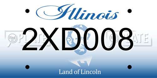 2XD008 Illinois License Plate