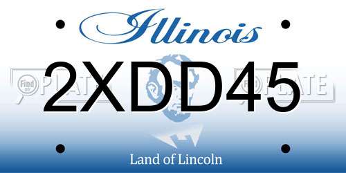 2XDD45 Illinois License Plate