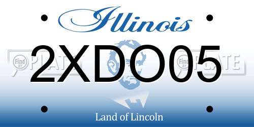 2XDO05 Illinois License Plate