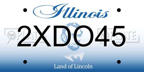 2XDO45 Illinois License Plate