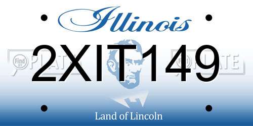 2XIT149 Illinois License Plate