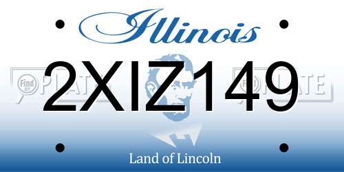 2XIZ149 Illinois License Plate