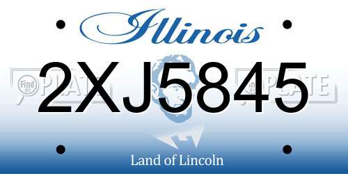 2XJ5845 Illinois License Plate