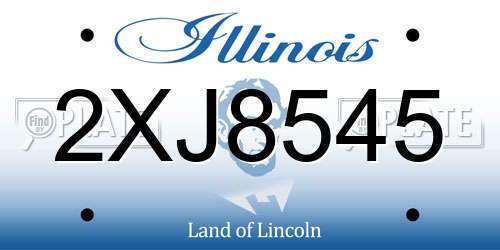 2XJ8545 Illinois License Plate