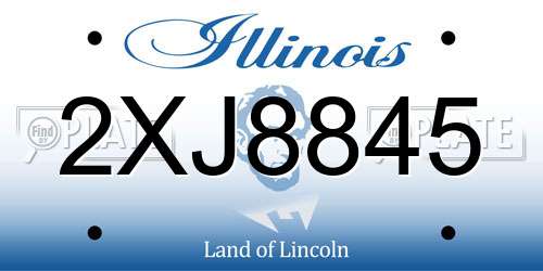2XJ8845 Illinois License Plate