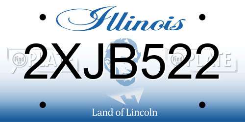 2XJB522 Illinois License Plate