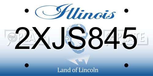 2XJS845 Illinois License Plate