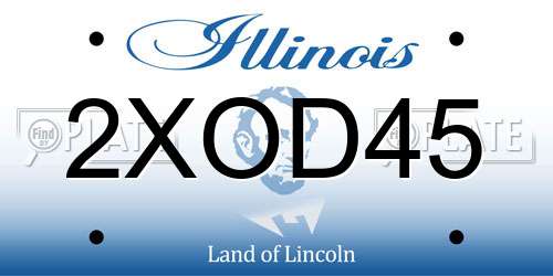 2XOD45 Illinois License Plate