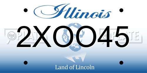 2XOO45 Illinois License Plate