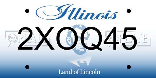 2XOQ45 Illinois License Plate