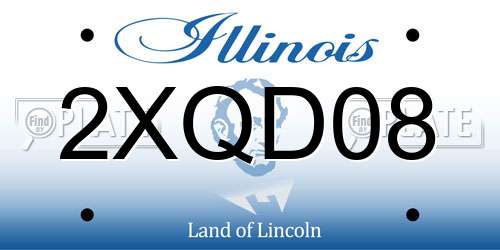 2XQD08 Illinois License Plate