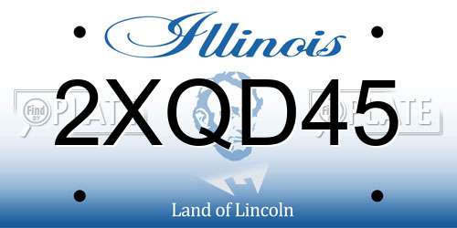 2XQD45 Illinois License Plate