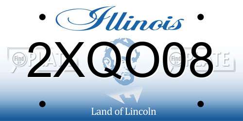 2XQO08 Illinois License Plate