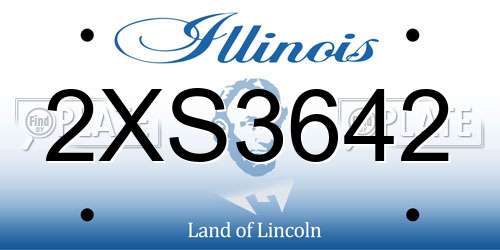 2XS3642 Illinois License Plate