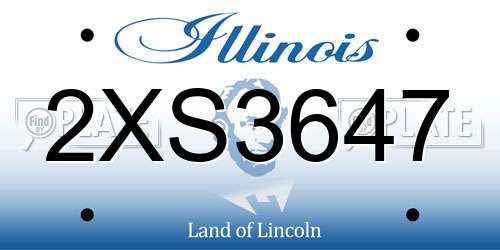 2XS3647 Illinois License Plate