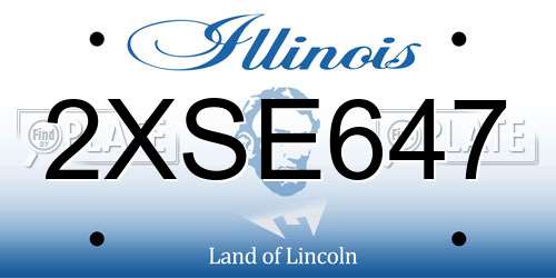 2XSE647 Illinois License Plate