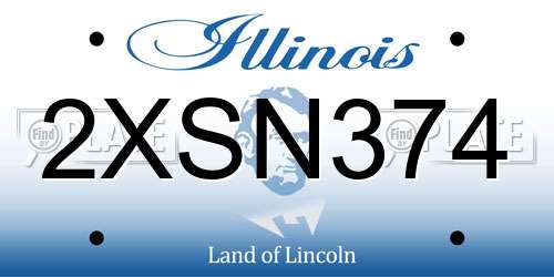 2XSN374 Illinois License Plate