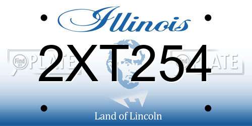 2XT254 Illinois License Plate