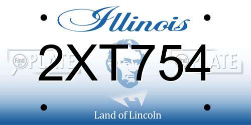 2XT754 Illinois License Plate