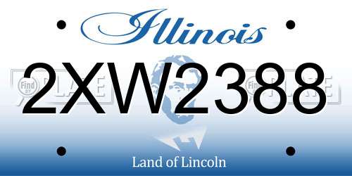 2XW2388 Illinois License Plate