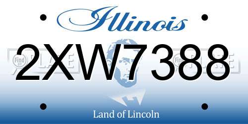 2XW7388 Illinois License Plate