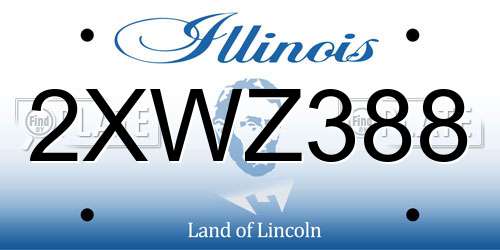 2XWZ388 Illinois License Plate