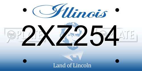 2XZ254 Illinois License Plate