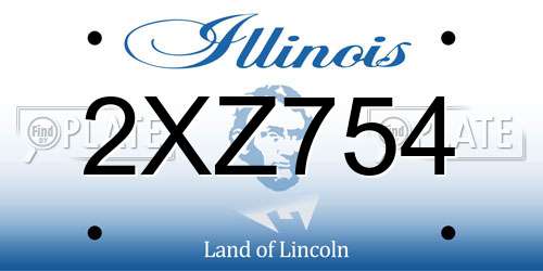 2XZ754 Illinois License Plate
