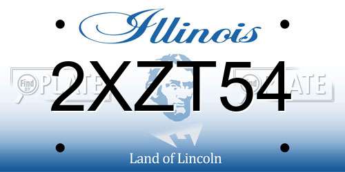 2XZT54 Illinois License Plate